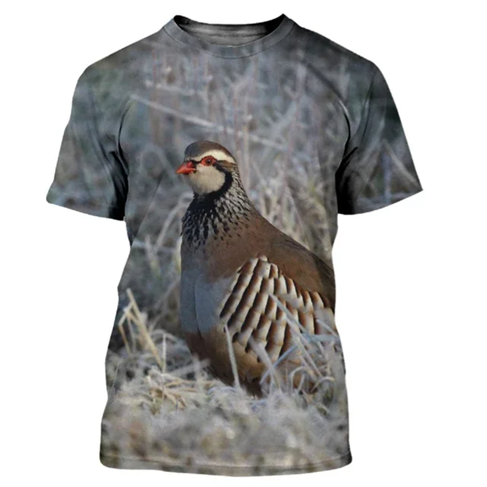 Hunting Quail - Zomer Dieren Kwartel 3D Print T-Shirt