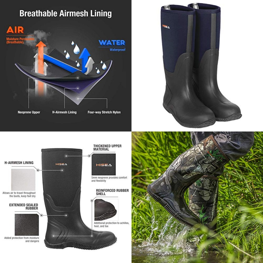Outdoor Hunting Boots For Men - HISEA Heren Regenlaarzen, Waterdichte Duurzame Geïsoleerde